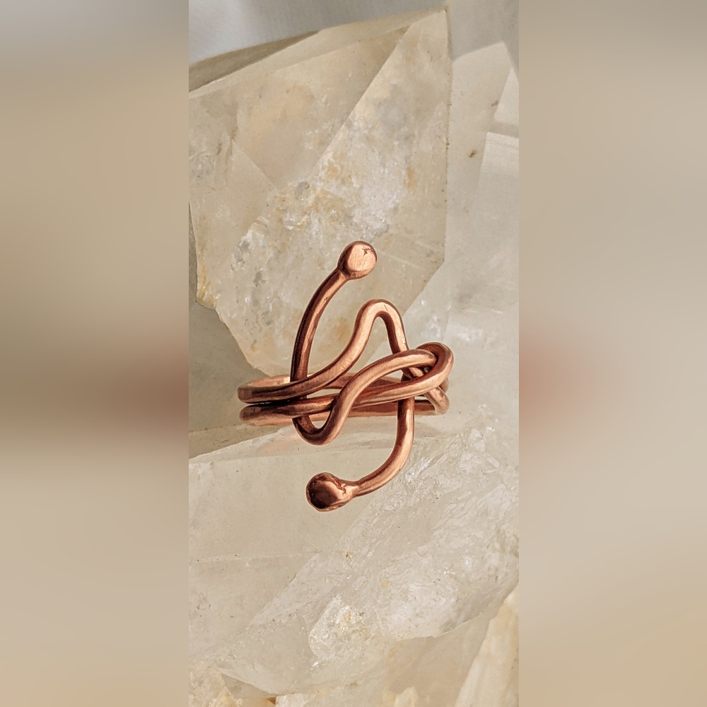 Pure Copper Ring-Artisan Crafted-Statement Jewelry-Brutalist Design